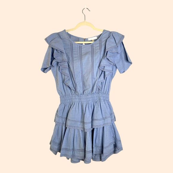 LoveShackFancy Natasha Dress Blue - Picture 2 of 7